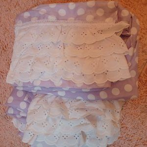 3 pc Twin Purple polka dots sheets